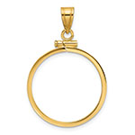 14K Gold Screw-Top Bezel Pendant for 1/4 Oz American Eagle Coin