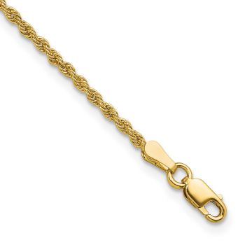 18K Gold 1.9mm Rope Bracelet