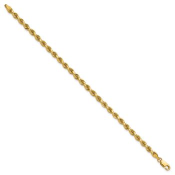 4mm Rope Bracelet, 14K Solid Gold 4