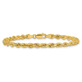 4mm Rope Bracelet, 14K Solid Gold 3