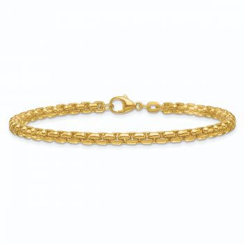 14K Gold 4mm Round Box Chain Bracelet 3