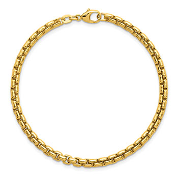 14K Gold 4mm Round Box Chain Bracelet