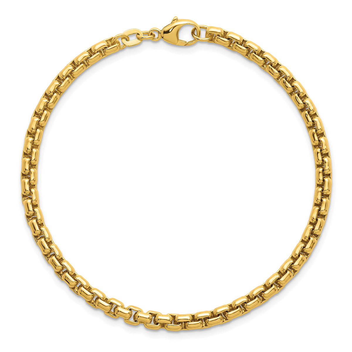 14K Gold 4mm Round Box Chain Bracelet