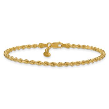 18K Gold 2.5mm Rope Bracelet 3