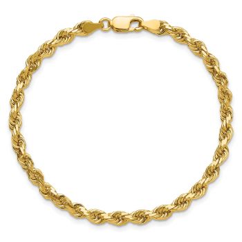 4mm Rope Bracelet, 14K Solid Gold 2