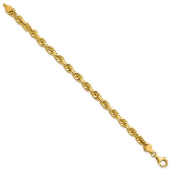 6mm Rope Bracelet, 14K Solid Gold