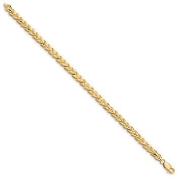 14K Gold Diamond-Cut Leaf Bracelet 2