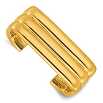 Italian 14K Gold 3-Row Rectangular Cuff Bracelet for Women 2