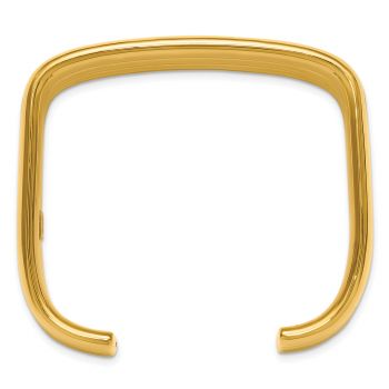 Italian 14K Gold 3-Row Rectangular Cuff Bracelet for Women 3