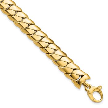 Italian 14K Gold Women's Hollow Cuban Link Bracelet 2