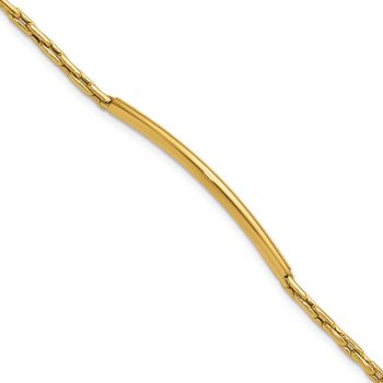Italian 14K Gold Polished Bar Link Bracelet 2