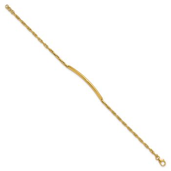 Italian 14K Gold Polished Bar Link Bracelet 3