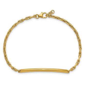 Italian 14K Gold Polished Bar Link Bracelet 4