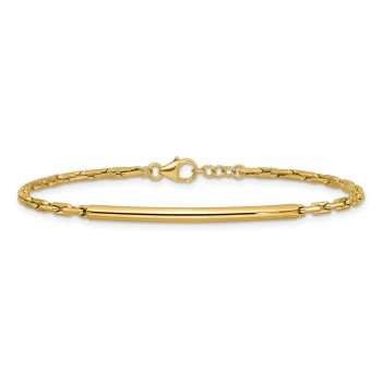 Italian 14K Gold Polished Bar Link Bracelet