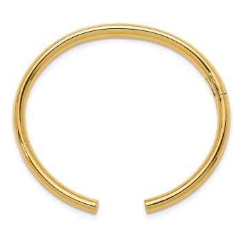 Italian 14K Gold Polished Plain Cuff Bangle Bracelet 2