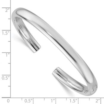 Italian 14K White Gold Hinged Plain Cuff Bangle Bracelet 3