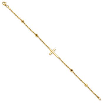 Rope Cross Bracelet for Women in 14K Gold 3