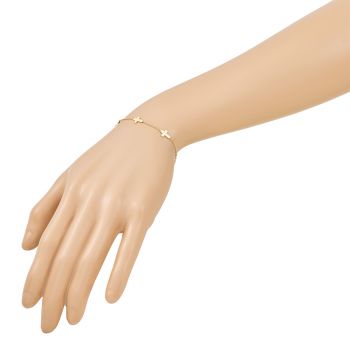 14K Gold Italian Women's Cross Bracelet 4