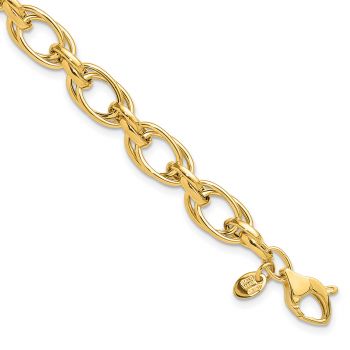 Italian 14K Gold Double Link Bracelet for Women 2