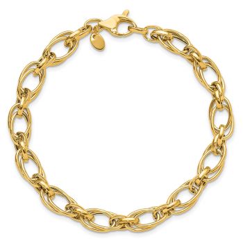 Italian 14K Gold Double Link Bracelet for Women 4