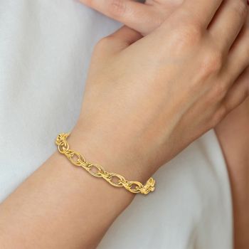 Italian 14K Gold Double Link Bracelet for Women 5