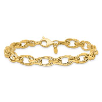Italian 14K Gold Double Link Bracelet for Women