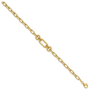 Women's 14K Gold Italian Mixed Link Bracelet 3
