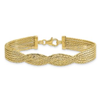 Italian 14K Gold Multi-Strand Twisted Bracelet for Women