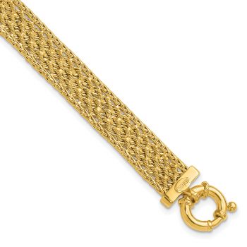 Italian 14K Gold Rope Woven Bracelet for Women 2
