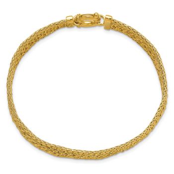 Italian 14K Gold Rope Woven Bracelet for Women 4