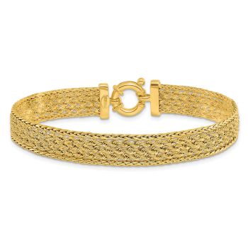 Italian 14K Gold Rope Woven Bracelet for Women