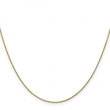 0.9mm Diamond-Cut Open Link Cable Chain Necklace in 14K Gold