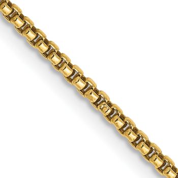 1.5mm 14K Semi-Solid Gold Round Box Chain 2