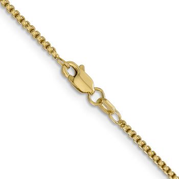 1.5mm 14K Semi-Solid Gold Round Box Chain 3