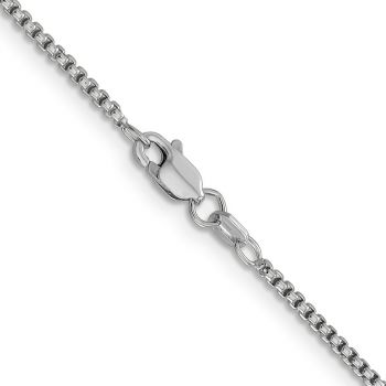 1.5mm 14K Semi-Solid White Gold Round Box Chain 3