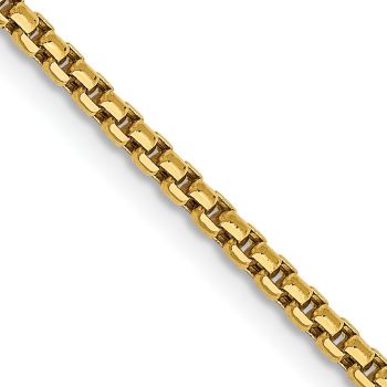 1.75mm Round Box Chain in 14K Semi-Solid Gold 2