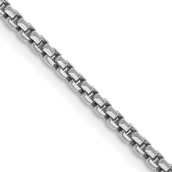 1.75mm Round Box Chain in 14K Semi-Solid White Gold 2