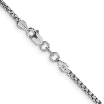 1.75mm Round Box Chain in 14K Semi-Solid White Gold 3