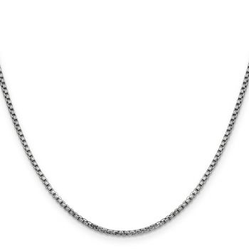 1.75mm Round Box Chain in 14K Semi-Solid White Gold