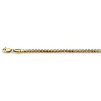 2.7mm 14K Gold Semi-Solid Round Box Chain Necklace 4