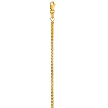 2.7mm 14K Gold Semi-Solid Round Box Chain Necklace 2