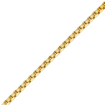 2.7mm 14K Gold Semi-Solid Round Box Chain Necklace 3