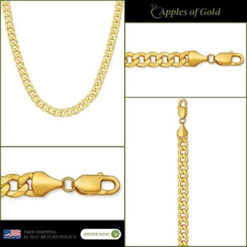 14K Gold 5.75mm Curb Link Chain Necklace 4