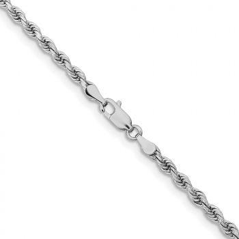 14K White Gold 3.25mm Rope Chain Necklace 3