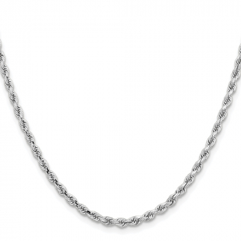 14K White Gold 3.25mm Rope Chain Necklace