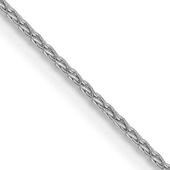 1mm 14K White Gold Wheat Chain 2