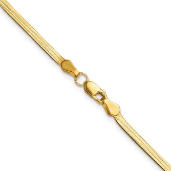 2.5mm 14K Gold Herringbone Necklace 3