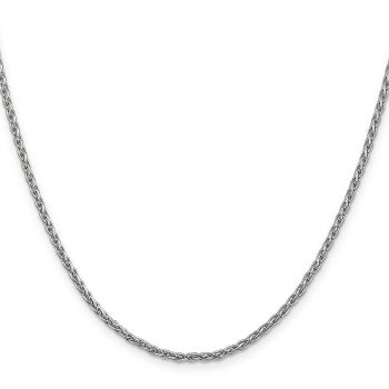 2.25mm 14K White Gold Wheat Chain