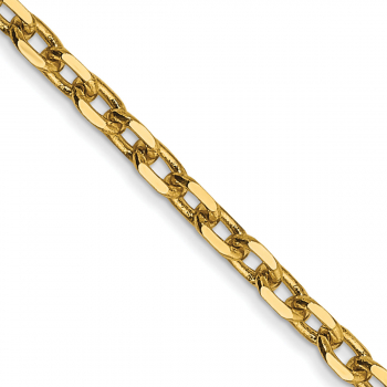 2.2mm Diamond-Cut Open Link Cable Chain Necklace in 14K Gold 2