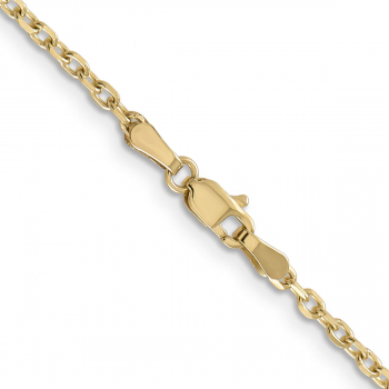 2.2mm Diamond-Cut Open Link Cable Chain Necklace in 14K Gold 3